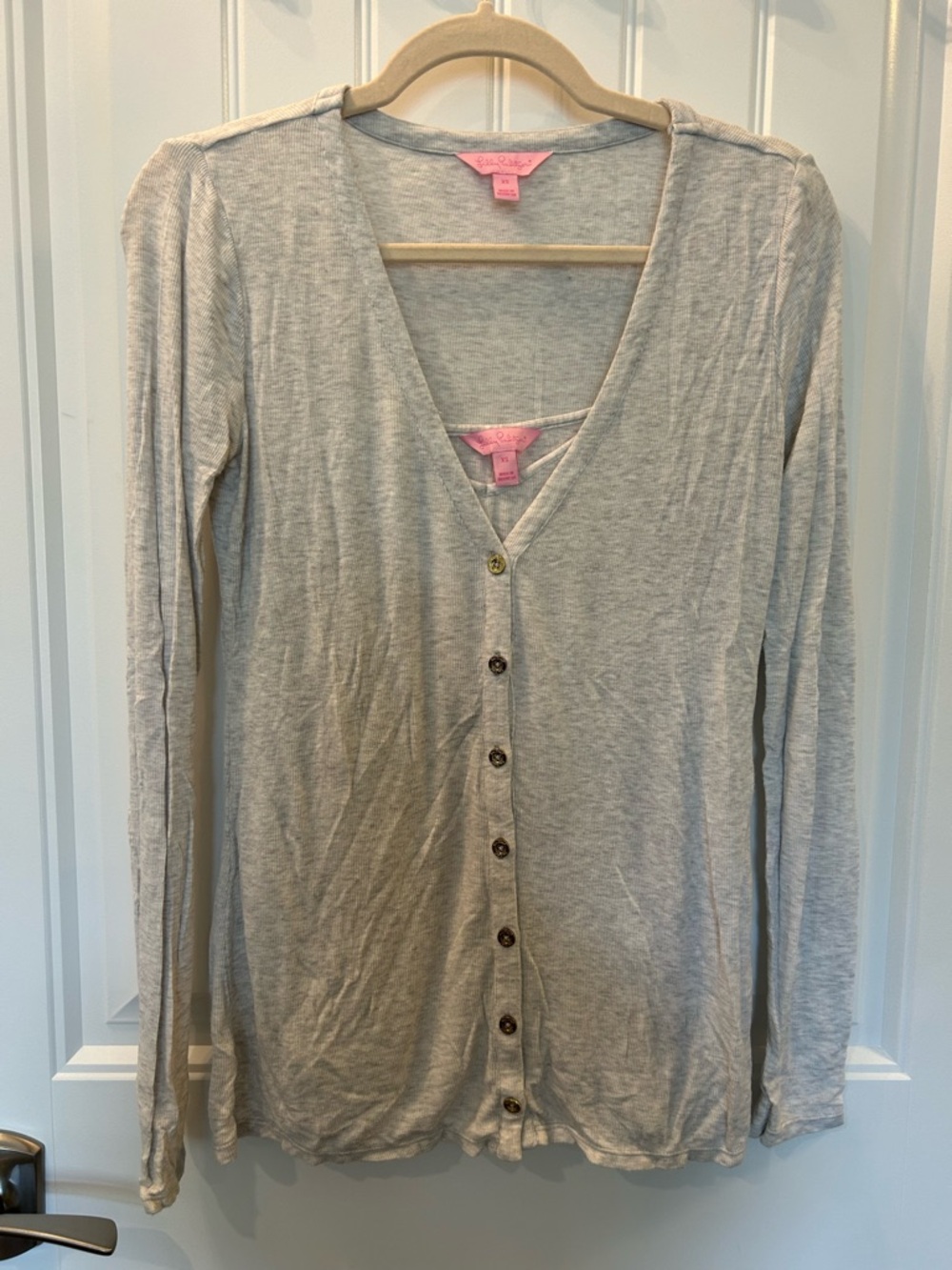 Lilly Pulitzer Light Gray Tank and Cardigan Set